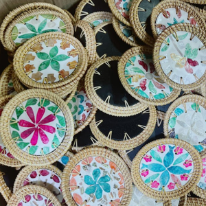 Decorative Rattan Woven Tray | Rustic Handmade Bamboo & Rattan Craft, Eco-Friendly Material - Product Image 1