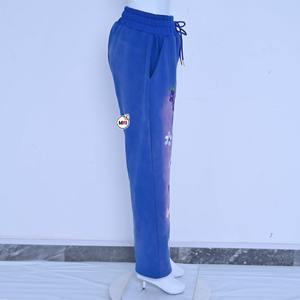 Pantalon évasé à la mode Joggers pantalons de survêtement lavé brodé Design imprimé coupe confortable pantalon baggy Look à la mode vêtements de sport - Product Image 5