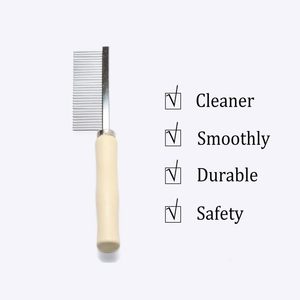 Single Sided Simple Pet Grooming <b>Comb</b> with Beach <b>Wooden</b> Handle and Iron for Pets - Product Image 4