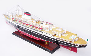 Modèle de bateau de croisière Cristoforo Colombo Doublure d'océan en bois fabriquée à la main pour la décoration de la maison Technique peinte - Product Image 6