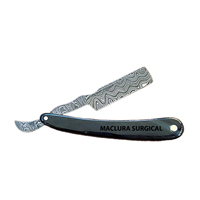 Rasoir droit de barbier Maclura MSH 94, lames en acier Damas, lame unique, manche en corne de buffle pour hommes