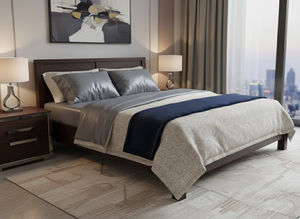 Cama de Plataforma de Pino de Nueva Zelanda Macizo de Tamaño Completo, Estilo Vietnamita de Lujo, Color Café, para Hotel, Hogar o Apartamento - Product Image 2