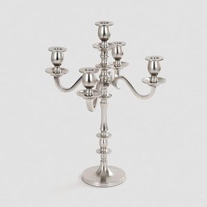 Bougeoir en aluminium argenté de luxe en gros, artisanal, unique, pour la décoration de la maison, du salon, pour Noël - Product Image 5