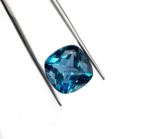 12mm Londres Bleu Topaze Coussin Coupe Pierres Précieuses En Vrac Vente Chaude Topaze Perles À Facettes pour La Fabrication De Bijoux De Fournisseur Direct En Vrac - Product Image 4