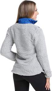 OEM de haute qualité Logo personnalisé femmes polaire Sherpa veste hiver Zip respirant tricoté tissé haute visibilité - Product Image 3