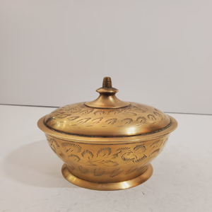 Pot de poudre en laiton à la mode pour stocker des bonbons et des fruits secs accessoire de cuisine de table économique prix de gros - Product Image 1