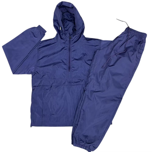 High Quality Casual Solid Breathable Windbreaker Jacket Two Piece Windbreaker Set for Men Wholesale Tracksuits - Product Image 2