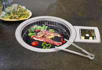 Table de barbecue au charbon de bois sans fumée portable en acier inoxydable KBBQ pour restaurant Yakiniku et repas en plein air