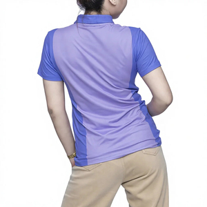 Women's Color Blocked <b>Short</b> <b>Sleeve</b> Polo Shirt Regular Fit Casual Quick Dry Knitted 100 Polyester - Product Image 2