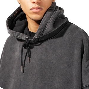 Pull à capuche délavé à l'acide pour hommes lourds Sweat à capuche premium respirant avec logo imprimé personnalisé surdimensionné avec capuche confortable 2026 - Product Image 3