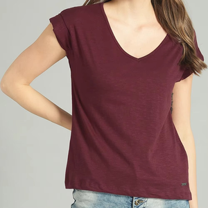 T-shirts en coton pour femmes chemises de sport patchwork teintes unies à la mode avec logo personnalisable t-shirts surdimensionnés - Product Image 5