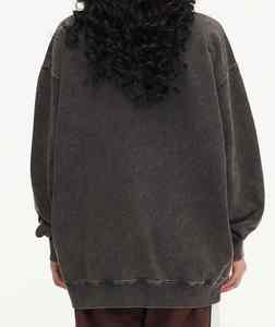 Sweat-shirt d'hiver léger délavé à l'acide avec motif grainé délavé, toucher doux et décontracté, 100 % coton, écologique, style hip-hop - Product Image 6