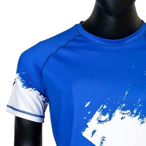 Camisa de compresión de Jiu Jitsu No Gi de manga corta para hombre con el mejor diseño de impresión de logotipo hecho de fábrica personalizado al por mayor 100% - Product Image 3