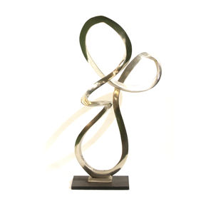 Sculpture abstraite moderne en acier inoxydable d'apparence luxueuse pour la décoration de la maison, la décoration de bureau, la décoration intérieure de luxe, ornement d'art - Product Image 1