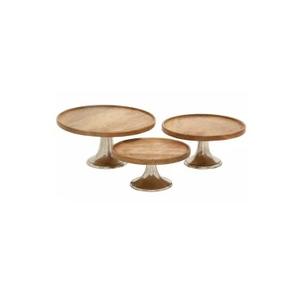 Soporte de pastel de madera de acacia para decorar la mesa del hogar con esmalte para artesanía diseño único soporte de pastel de madera para venta al por mayor - Product Image 2
