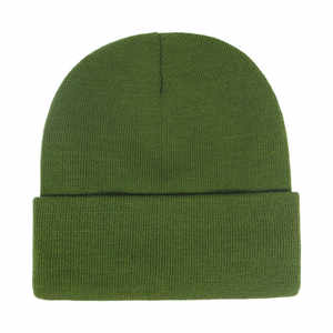 Gorro de Punto Jacquard con Diseño de Camuflaje Verde en Oferta, Gorros de Invierno con Vuelta para Hombre y Mujer - Product Image 2
