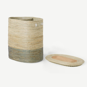 Seagrass <b>bin</b> for <b>rooms</b> organization and storage handbraided sea grass <b>bins</b> raffia containers - Product Image 1