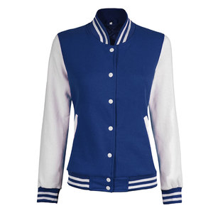 Nuevo diseño a prueba de viento para mujer Varsity Bomber chaqueta precio razonable señoras Varsity chaqueta PU cuero cuello pico cuello uso al aire libre - Product Image 3