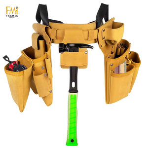 Multifunction Storage Pouch Electrician Tool Belts With Customize Design Heavy Duty Leather Accessories <b>Rolling</b> Electrician Bag - Product Image 4