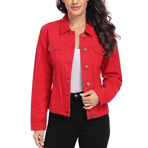 Vestes en jean streetwear décontracté vintage pour femmes veste de camionneur à manches longues boutonnée à la mode pour l'automne et l'hiver - Product Image 4