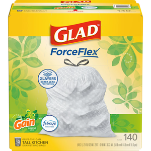 ถุงขยะ Glad ForceFlex Tall Kitchen Drawstring ขนาด 13 แกลลอน กลิ่น Gain Original พร้อมกลิ่นหอม Febreze จำนวน 140 ถุง - Product Image 6