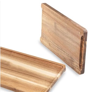 จานไม้อะคาเซียแบบแข็งสำหรับเสิร์ฟบนเตียงอาหารกลางวันถาดใส่ง่ายเป็นมิตรกับสิ่งแวดล้อม - Product Image 2