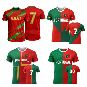 Maillot de football du Portugal pour la Coupe du Monde de football 2026, rouge et vert, personnalisé, léger, respirant, vêtements de sport pour les fans - Product Image 1