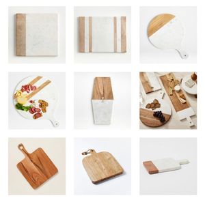 Tabla de Cortar Decorativa de Acero Inoxidable Besafe, Tabla de Queso de Mármol y Madera de Acacia con Asa - Product Image 5