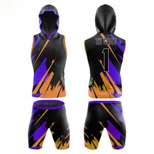 High Quality 7v7 Compression Football <b>Hoodie</b> Shirt Custom Designs with Logo 7on7 Flag Football Uniforms with <b>Short</b> <b>Sleeves</b> - Product Image 4