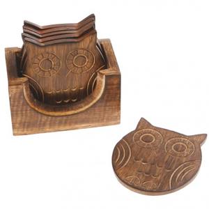 Sous-verres décoratifs pour table à manger, sous-verres artisanaux, style décontracté, thé, café, bière, carrelage carré, sous-verres en bois - Product Image 4