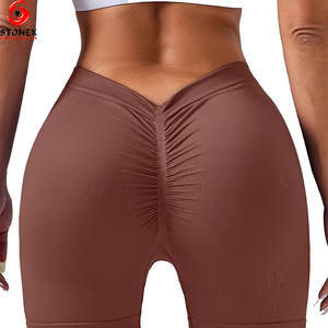 กางเกงขาสั้นโยคะเอวสูงระดับพรีเมียมสำหรับผู้หญิง ระบายอากาศได้ดี ไร้ตะเข็บ แห้งเร็ว เป็นมิตรกับสิ่งแวดล้อม ยืดหยุ่น เหมาะสำหรับออกกำลังกายที่ยิม - Product Image 3