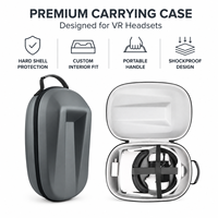 Étui de transport personnalisé pour casque VR en PU avec fermeture éclair, coque rigide antichoc, sac de rangement de voyage, étui de protection portable