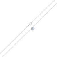 Collier Solitaire Élégant pour Femme en Argent 925, Diamant de Laboratoire de Luxe 0,534 Carats, 5,0 mm, Plaqué Rhodium Anti-ternissement, 42+3cm VS