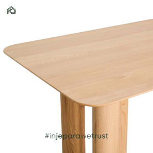 Table à manger ronde de luxe américaine en teck massif, convertible pour plusieurs personnes, style moderne pour l'extérieur, la ferme ou l'hôtel - Product Image 5