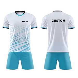 Maillots de football personnalisés pour hommes adultes 100% polyester Nom de l'équipe personnalisé Service OEM Taille plus grande Demi-manches - Product Image 2
