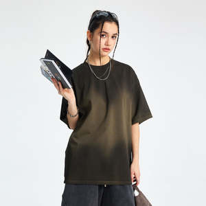 T-shirt unisexe coupe classique délavé à l'acide avec logo personnalisé, impression graphique 3D, vêtements unis, 100 % coton, vente chaude OEM - Product Image 4