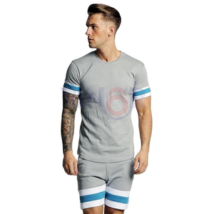2025-26 Conjunto de pantalones cortos de verano de última moda para hombre Conjunto de chándal corto azul personalizado Precio al por mayor Conjuntos gemelos de moda para hombres - Product Image 3