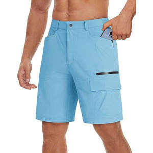 Personnalisé élégant lin/coton solide multicolore longueur au genou 6 poches imperméable séchage rapide Cargo randonnée Shorts hommes été rue - Product Image 2