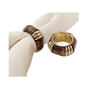 Anillos para Servilletas de Madera y Metal, Tamaño Personalizado, Estilo Moderno, para Bodas, Alta Calidad, para Uso en el Hogar, Hotel y Cocina - Product Image 1