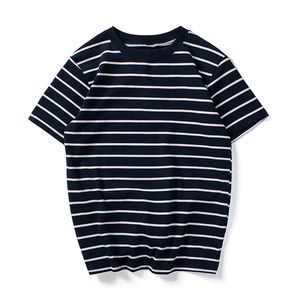 เสื้อยืดคอกลมลายทางขนาดใหญ่สำหรับผู้ชายเสื้อยืดลายทางสำหรับผู้ชายผลิตจากจีน - Product Image 4