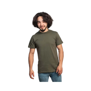 เสื้อยืดผ้าฝ้ายถักคอกลมสำหรับผู้ชายทรงพอดีตัวระบายอากาศได้ดีน้ำหนักมากป้องกันริ้วรอยแห้งเร็วเป็นมิตรกับสิ่งแวดล้อม - Product Image 1