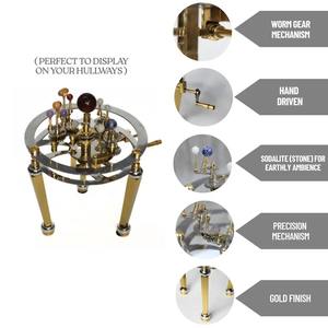 เป็นงานศิลปะที่หรูหราเพื่อจัดแสดงในสำนักงานหรือห้องของคุณดาวเคราะห์ที่ทำจากหินกึ่งมีค่าซึ่งเป็นแบบจำลองที่ขับเคลื่อนด้วยมือของระบบสุริยะ - Product Image 4