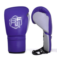 Gants de boxe en cuir OEM 12oz et 14oz à lacets, à séchage rapide et anti-humidité pour l'entraînement de kickboxing/boxe et Muay Thai