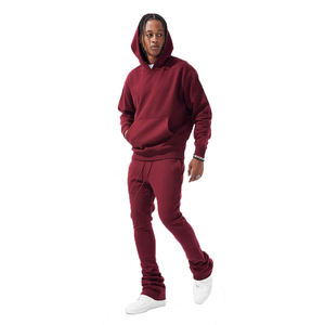 Pantalon de survêtement évasé au design personnalisé Ensemble de survêtement couleur marron Pull à capuche Running Jogging Survêtement pour hommes - Product Image 2