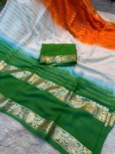 Tiranga Saree tricolour Saree 15เสริมวันพิเศษ Saree - Product Image 3