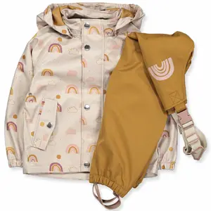 CONMR Custom Size Kids Raincoat Set Windproof Polyurethane Jacket With Waterproof Properties School Travel Rainy Weather Adults