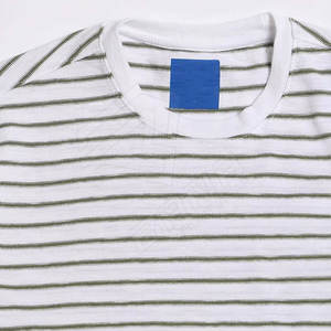 Venta al por mayor de los hombres de la vendimia de gran tamaño de la camiseta con escote largo sólido de algodón de peso pesado cuello falso diseño en blanco - Product Image 2