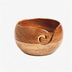 Cuenco de hilo de palisandro de dos tonos de palisandro, mango de madera para tejer, soporte de ganchillo, cuenco de hilo de madera, púas de punto, cuenco de hilo - Product Image 1
