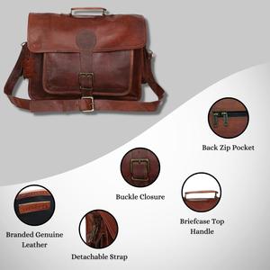 Genuine Leather <b>Men's</b> Office <b>Bag</b> Briefcase Style Shoulder Crossbody Laptop <b>Messenger</b> <b>Bag</b> - Product Image 3