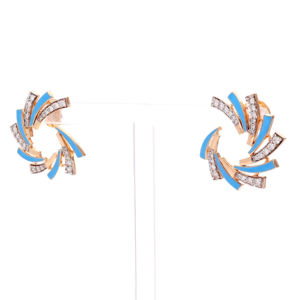 Boucles d'oreilles de luxe en or rose et design moderne en spirale pour femmes, cadeau d'anniversaire - Product Image 5